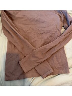 Athleta Ribbed Long-Sleeve Top in Brown with glitter